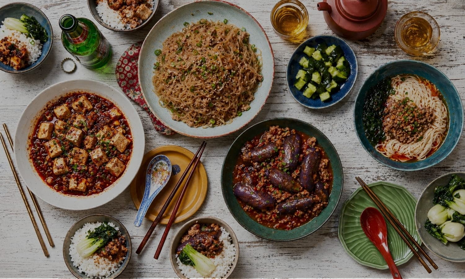 Assortment of Yummy Yummy dishes ready for pickup and delivery
